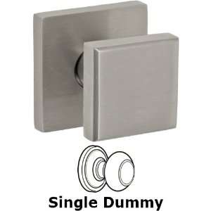   cast knob with square rose in brushed stainless stee