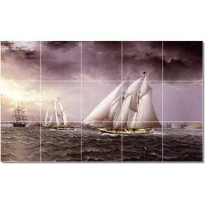 James Buttersworth Ships Tile Mural Traditional Renovate  36x60 using 