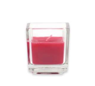 ZestCandle Red Square Glass Votive Candles (12pc/Box)  