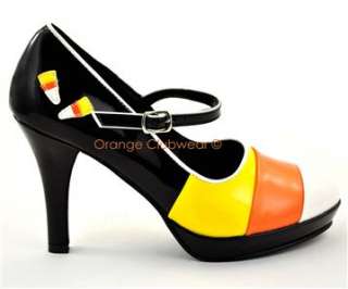 PLEASER Candy Corn Mary Jane Halloween Costume Shoes 885487424958 