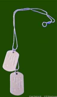 set of USA Military Army Tag Dog Tags Hip Hop Party Costume Necklace 