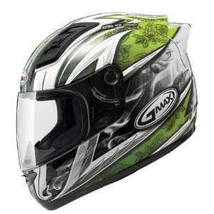   Full Face Street Helmet   White/Green Small   72 4885S Automotive