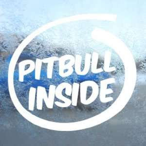  Pitbull Inside Paws Bone White Decal Dog Window White 