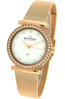 Skagen 108SRR Mother of pearl Round Dial Rose gold tone metal Womens 