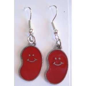  Red Jelly Bean Dangle Earrings   Easter Jewelry