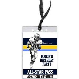   Colored Football All Star Pass Invitation
