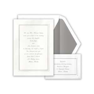   Classic Silver Foil Panel Wedding Invitation