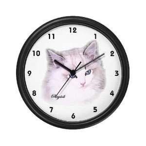  Ragdoll seal lynx bi white background Pets Wall Clock by 