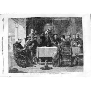  1865 Refectory Men Monks Cattermole Antique Print