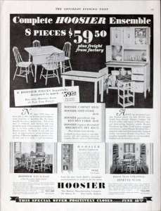 1931 Hoosier Furniture Co.  New Castle In. vintage ad  