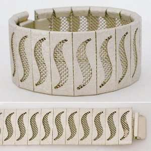   Linked Cuff with S Mesh Centers Sarah Cavender Metalworks Jewelry