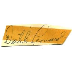  Dutch Leonard Autographed/Hand Signed Cut Sports 