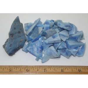  Blue Slag Glass Pieces 