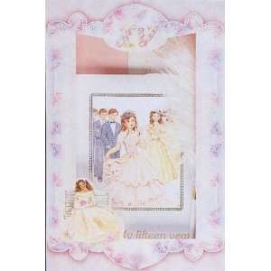 Quinceanera Guest Book Sets   White Color Pearl Hard Cover 