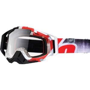  100% Racecraft Goggles   Red Destruct Frame/Clear Lens 