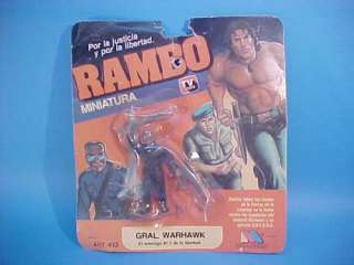 1980S RAMBO FIRST BLOOD WARHAWK FIGURE IN BLISTER ARG.  
