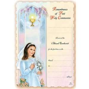  100 First Communion Girl Certificados in Spanish 7 x 10 