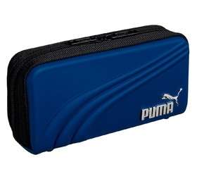 Puma Cool Metalic Logo Plate Blue Clutch Pouch Pencil Case  