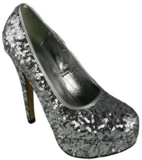   SEQUIN SPARKLY HIGH HEEL PLATFORM STILLETO COURT PARTY SHOES  