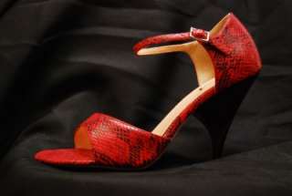 Michael Antonio Red Snake Dressy Strappy Stiletto Heels  
