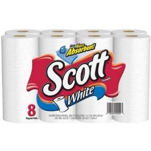  Scott White Paper Towels   8 Regular Rolls