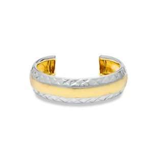   Diamond Cut Toe Ring in 10K Two Tone Gold 4mm GOLD TOE RINGS Jewelry