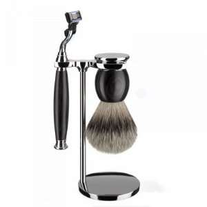  Sophist   Shaving Set, Silvertip Badger, African Blackwood 