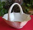 Lenox China Basket Sans Souci Collection 24kt Gold Trim