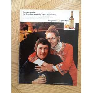  1972 Seagrams V.O. Whiskey (man & woman) magazine print 