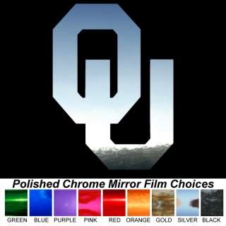 Oklahoma Sooners OU Polished Chrome Auto Window Decals  