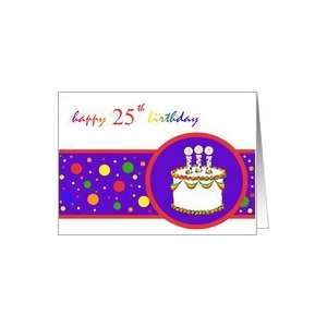  25th Happy Birthday Cake rainbow design Card Toys & Games
