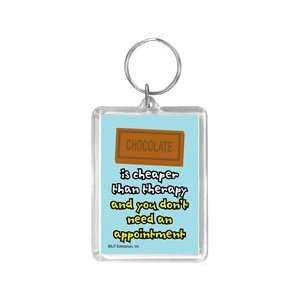   FUNNY Keychain Chocolate is Cheaper Than Therapy 
