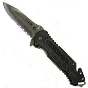  Tiger Rescue Stainless Steel Folding Knife Sports 