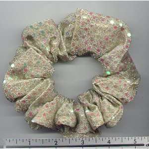  SEQUIN Scrunchie Dance Gymnastics Cheer GOLD with Clear 