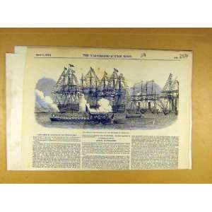  1850 French President Squadron Cherbourg Naval Print