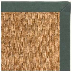  Panama Sisal Rug with Green Linen Binding   5x8