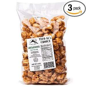 Tito Als Choice Chicharrones Garlic Flavored 8 oz (Pack of 3)  