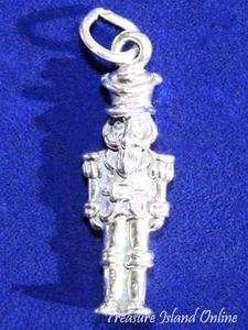 NUTCRACKER SOLDIER 3D Christmas .925 Solid Sterling Silver Charm 