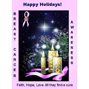  Breast Cancer Pink Ribbon Christmas Greeting Cards 