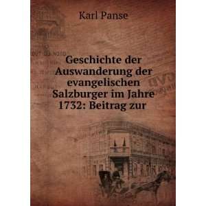   Salzburger im Jahre 1732 Beitrag zur . Karl Panse Books