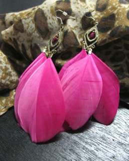 NEW Bohemia Womens Vintage Faux Feather Drop Earrings 4 Colours Pick 