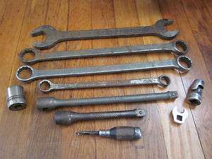 RARE Antique Vtg Plomb Plumb Wrench Driver & Socket Tool Set Mechanics 