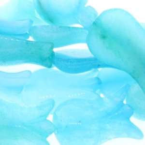 Dyed Blue Jade  Tulip Plain   25mm Height, 15mm Width, Sold by 16 