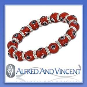  Evil Eye Murano Glass Bead Greek Charm Stretch Bracelet 