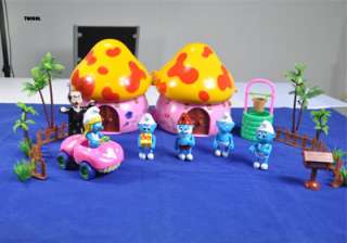 New Smurf Figures Happy Family Mushroom House Set TG0931  