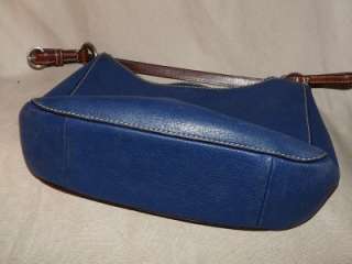 Blue Pebbled Leather Coach Chelsea #10890 EUC Brown Trim w/Hang Tag 