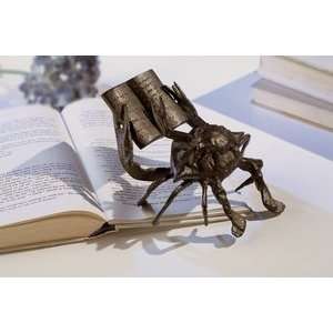   Whimsy Bronze Reading Crab Bookshelf Accent Statue