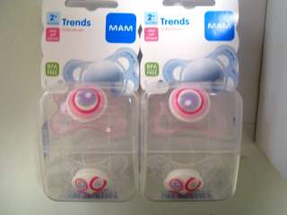 Mam Trends 4 Girls Silicone Pacifiers 2+ Months 2 pks  