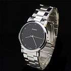 Pop Black Elegant Small Numbers Stainless Steel Band Mens Lady Wrist 