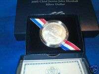 2005 Chief Justice John Marshall Silver Dollar BU  